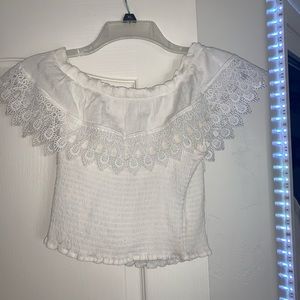 White off shoulder crop top